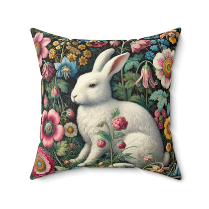 Whimsical Floral Rabbit Pillow, Cute Home Decor, Spring Accent Cushion, Easter Decoration, Garden Vibe, Gift Idea