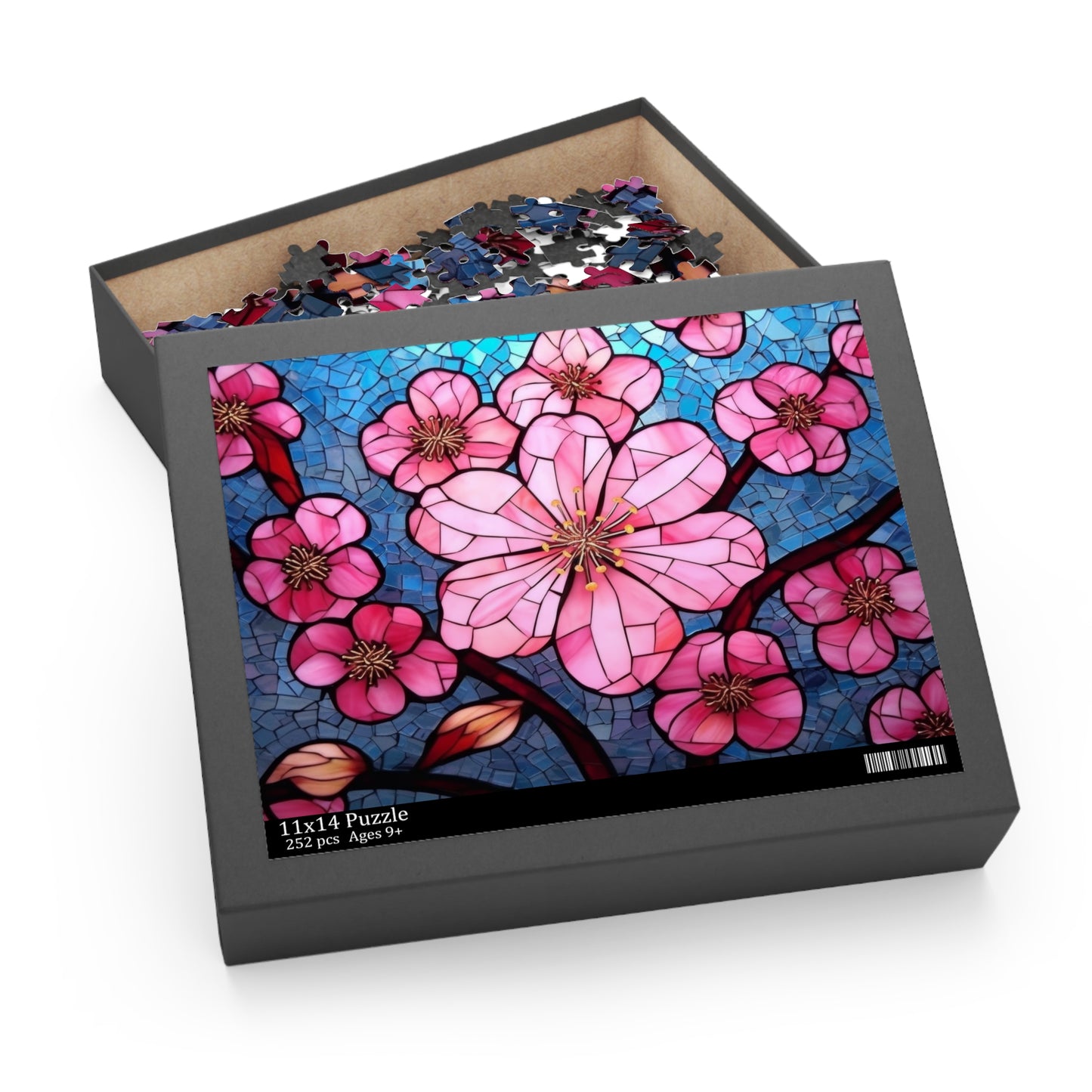 Stained Glass Cherry Blossom Jigsaw Puzzle (120, 252, 500-Piece)  Gift-Ready Box, Adult Jigsaw Puzzle, Gift Him Her