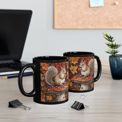 Autumn Squirrel Mug, Cozy Fall Coffee Cup, Cute Gift for Nature Lovers, Seasonal Decor, Thanksgiving, Hot Beverage