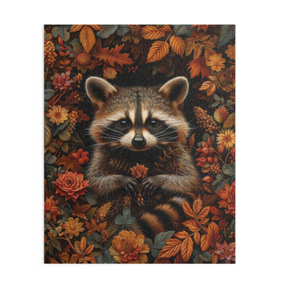 Raccoon Fall Botanicals Inspired by William Morris Art Puzzle Family Gift Box (120, 252, 500-Piece)