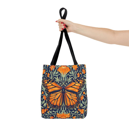 William Morris Inspired Monarch Butterfly Spring Tote Bag, Eco-Friendly Carryall