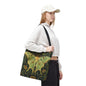 Luna Moth Botanical Tote Bag, William Morris Inspired, Sage Green Nature Bag