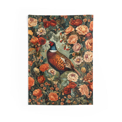 Tapestry of Pheasant Floral Garden | William Morris Art Deco Hanging Home Decor | Pheasant Fall Season Wall Tapestry