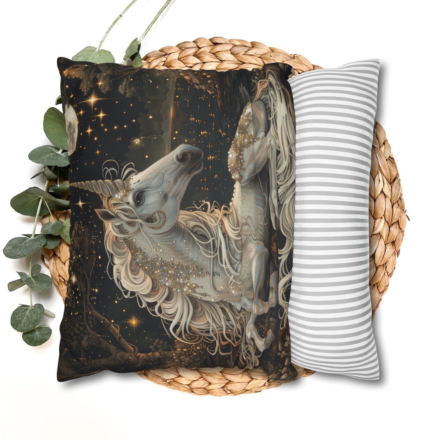 Unicorn Fantasy Pillowcase, Magical Home Decor, Gift for Unicorn Lovers, Cozy Cushion for Kids, Fantasy Pillow Cover