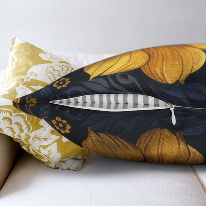 Botanical Bumblebee Pillowcase, William Morris Inspired Decor, Square Pillowcase