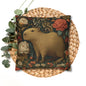 Capybara Vintage Floral Garden Pillowcase, William Morris Style Animal Cushion Pillowcase