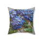 Hydrangea Purple Blue Decorative Pillow, Botanical Home Decor Pillow