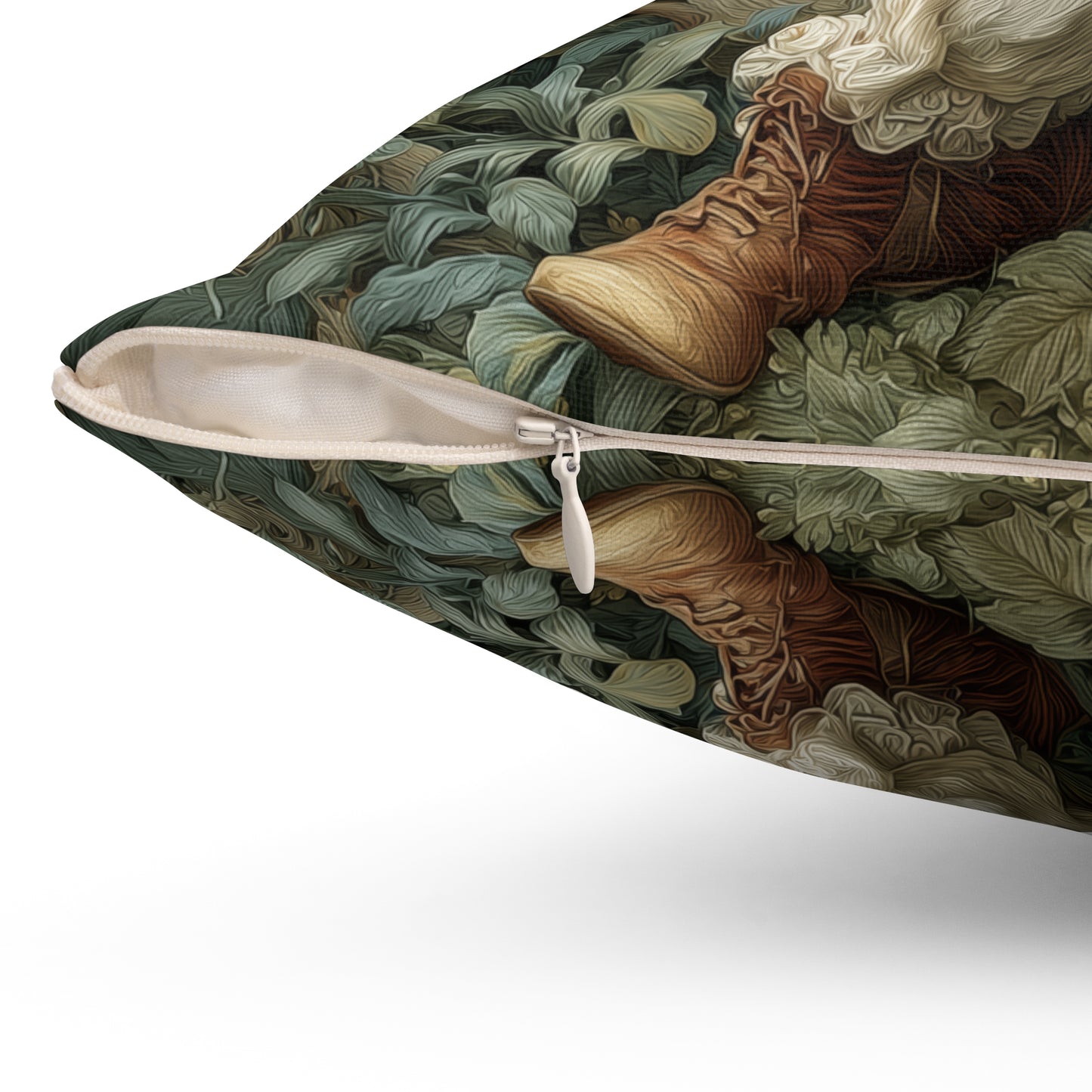 Storybook Rabbit Reading Pillow, William Morris Style Vintage Bunny Among Flowers