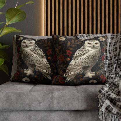 Snow Owl Winter Botanicals Home Decor Pillowcase