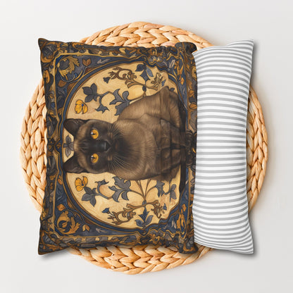 Art Deco Burmese Cat Decorative Pillowcase