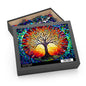 Colorful Tree of Life Mosaic Stained Glass Puzzle (120, 252, 500-Piece) Gift-Ready Box, Adult Jigsaw Puzzle