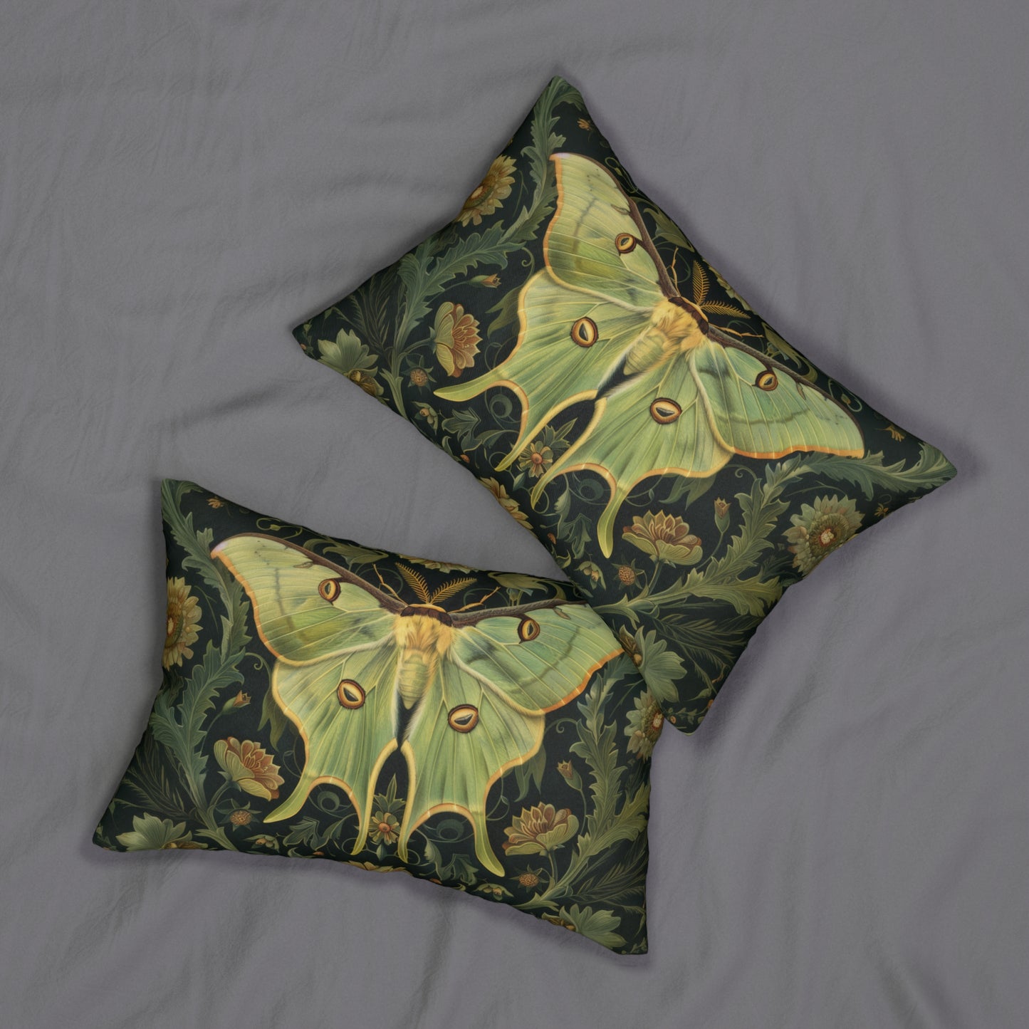 Woodland Luna Moth William Morris Inspired Lumbar Pillow