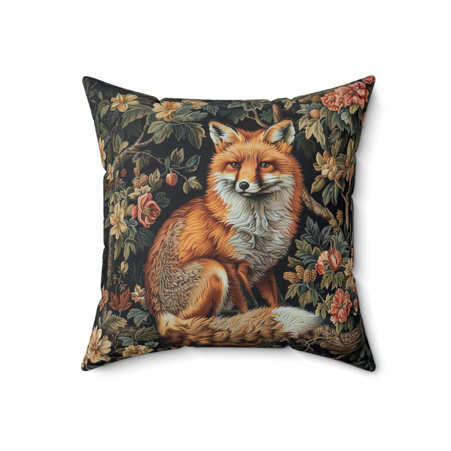 Forest Fox William Morris Inspired | Fox Ancient Decorative Pillow