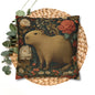 Capybara Vintage Floral Garden Pillowcase, William Morris Style Animal Cushion Pillowcase
