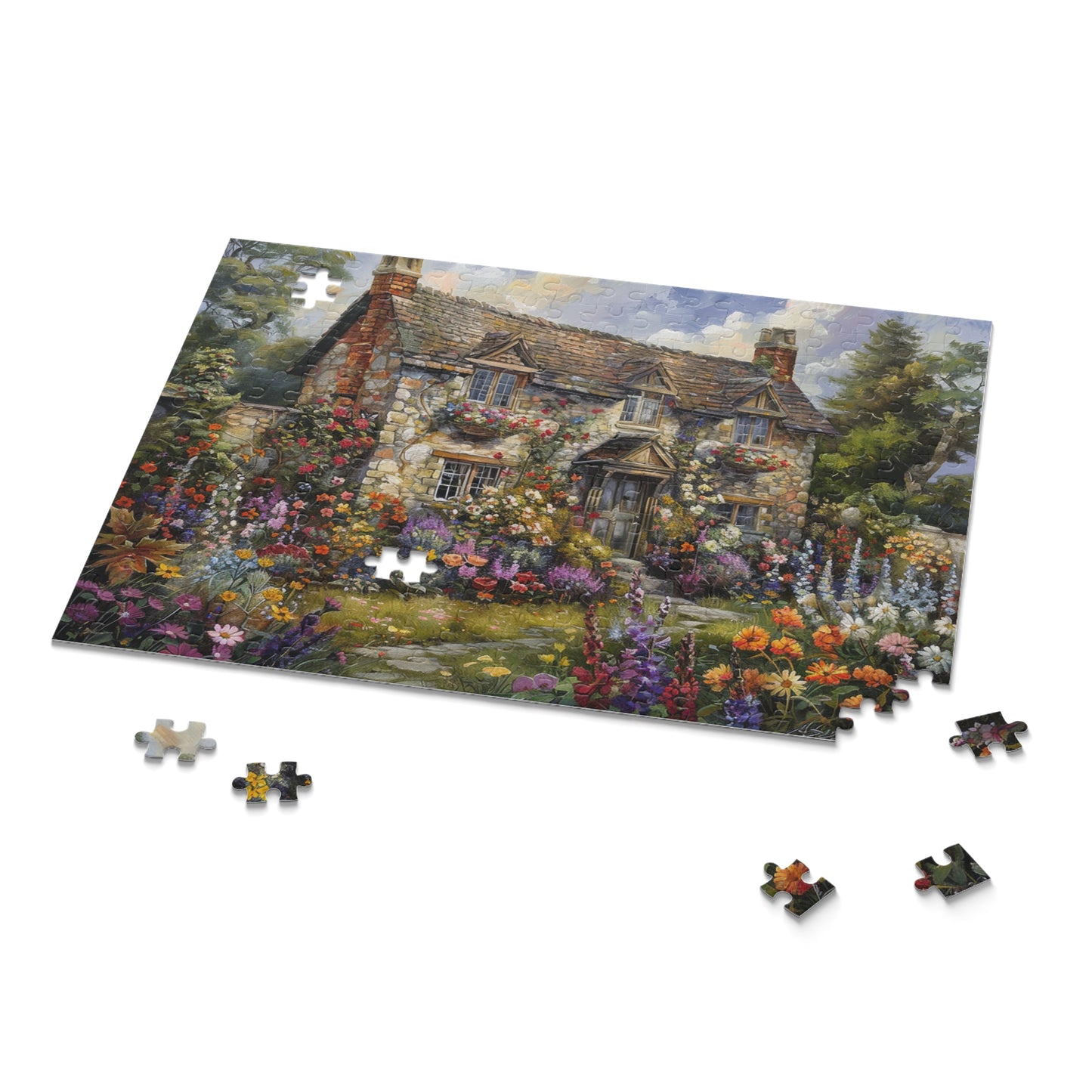 Vintage Victorian English Home in The Style William Morris Jigsaw Puzzle  (120, 252, 500-Piece) Gift-Ready Box, Adult Jigsaw Puzzle