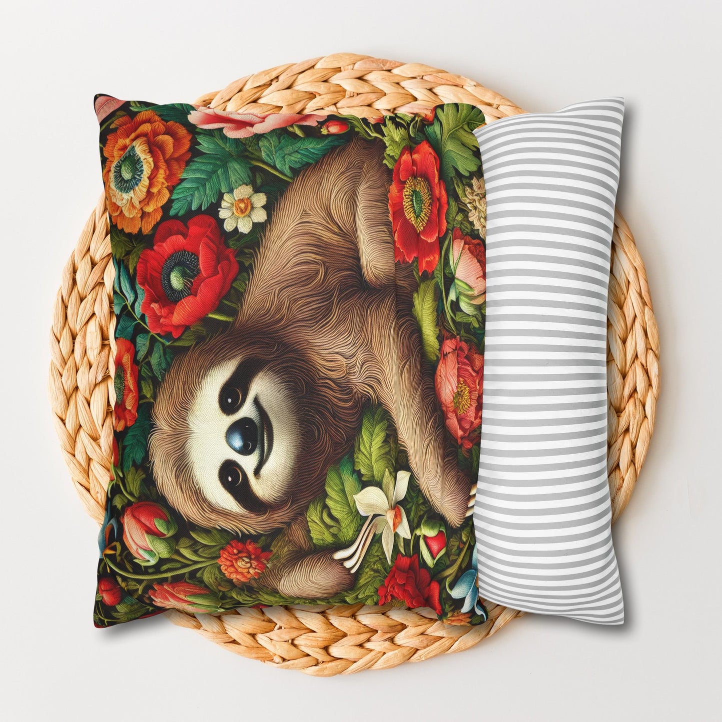 William Morris Inspired Cozy Sloth Pillowcase