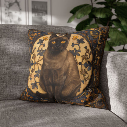 Art Deco Burmese Cat Decorative Pillowcase