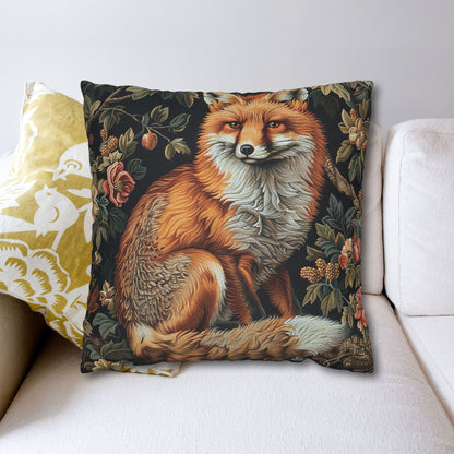Forest Fox William Morris Inspired | Fox Ancient Decorative Pillowcase