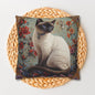 Art Deco Siamese Cat Vintage Square Pillowcase