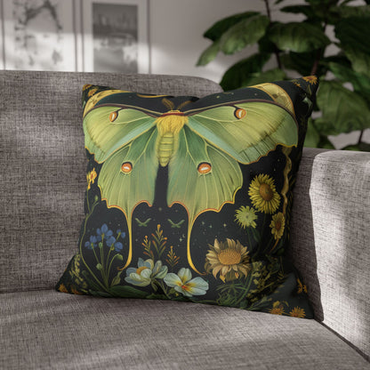 Luna Moth Crescent Moon Pillowcase