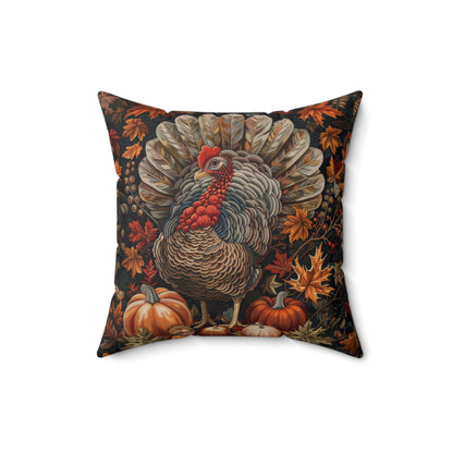 Thanksgiving Turkey Pillow: William Morris Inspired Fall Decor