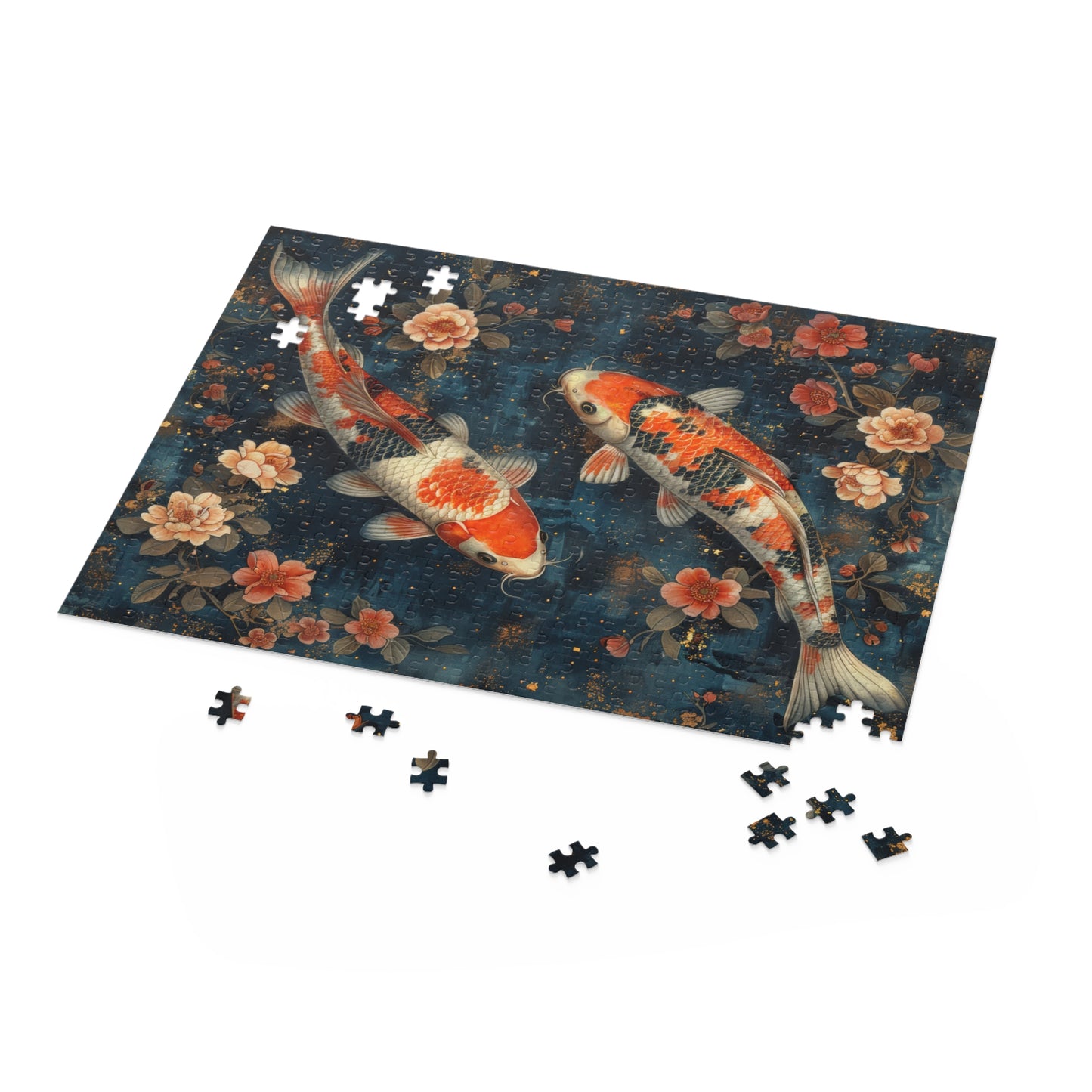 Serenity Koi fish Jigsaw Puzzle (120, 252, 500-Piece) Family Jigsaw Puzzle, Puzzle Box Gift