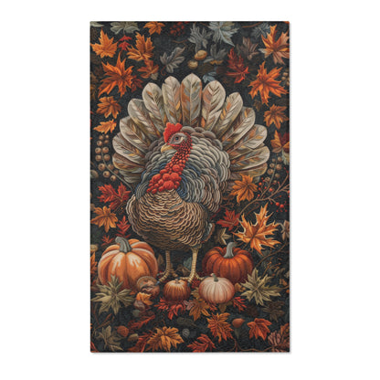 Thanksgiving Turkey Rectangle Area Rug, Turkey Living Room Fall Season Carpet Decor