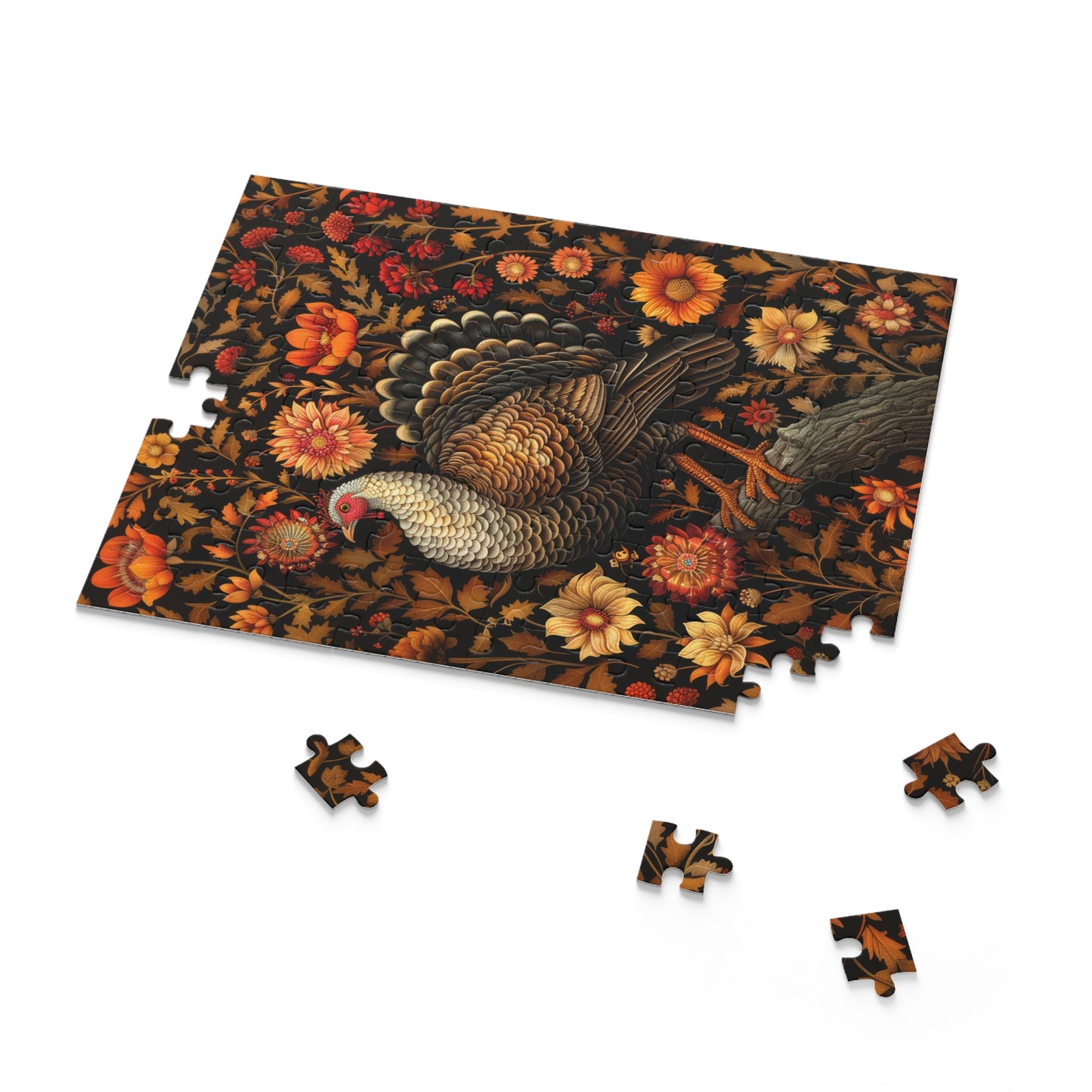 Jigsaw Puzzle, Turkey Fall Autumn 120 252 500-Piece Family Gift Box Puzzle, Thanksgiving Activity, Holiday Puzzle Game, Custom Photo Puzzle