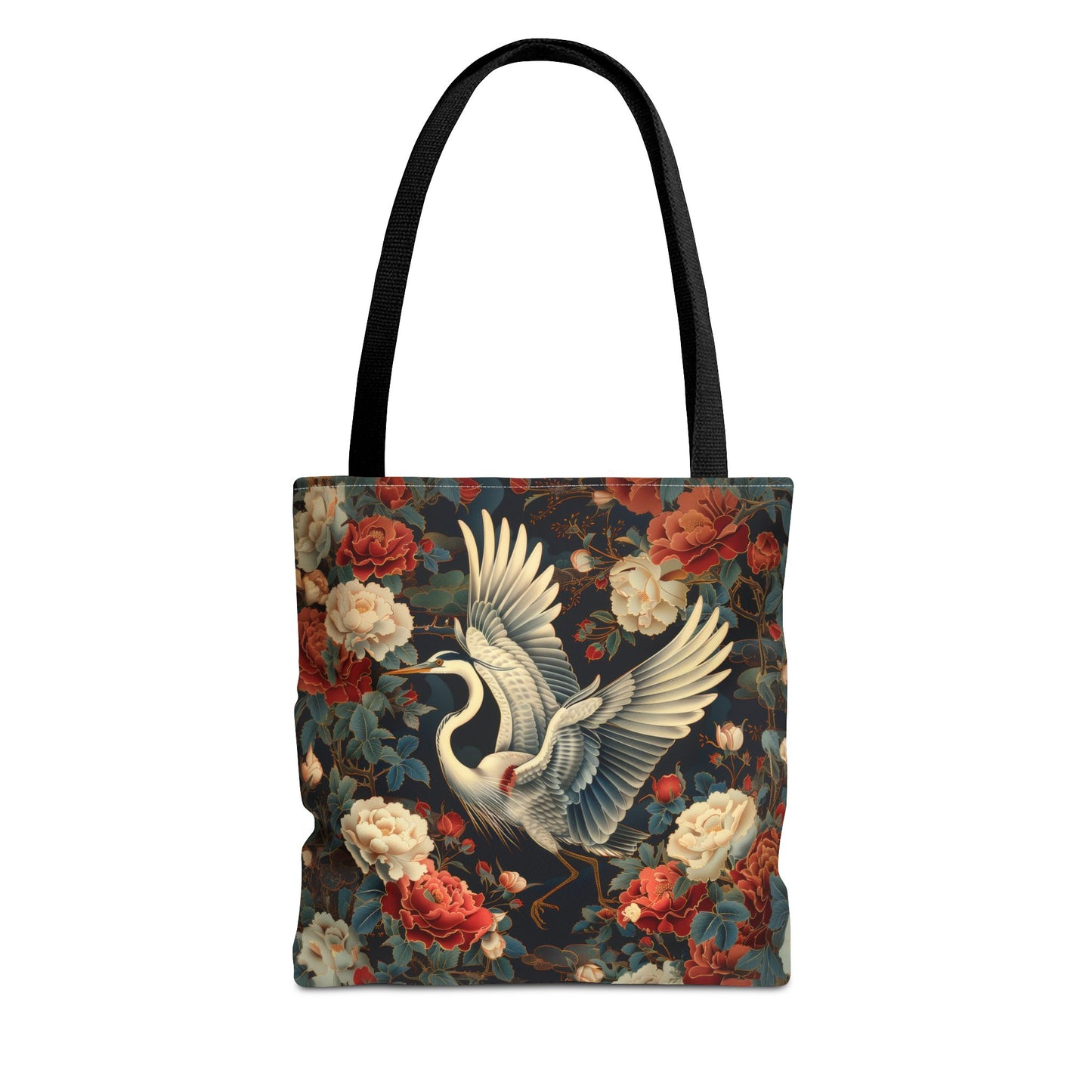 Flying Heron Vietnamese Art Style Tote Bag, Eco-Friendly Carryall