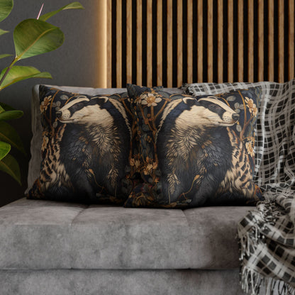 William Morris Badger Pillowcase: Woodland Elegance Polyester Square Pillow