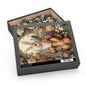 William Morris Inspired Victorian Rococo Rabbit Plays The Cello  Jigsaw Puzzle (120, 252, 500-Piece)