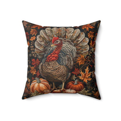 Thanksgiving Turkey Pillow: William Morris Inspired Fall Decor