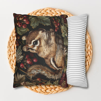 William Morris Inspired Botanical Chipmunk Pillowcase