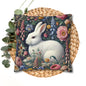 Floral Bunny Pillowcase, Cozy Home Decor, Cute Easter Gift, Soft Throw Pillow Cover, Spring Decoration
