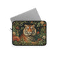 Tiger Laptop Sleeve, William Morris Inspired Jungle Floral Art Case, Elegant Botanical Animal Laptop Cover (12”, 13”, 15”)