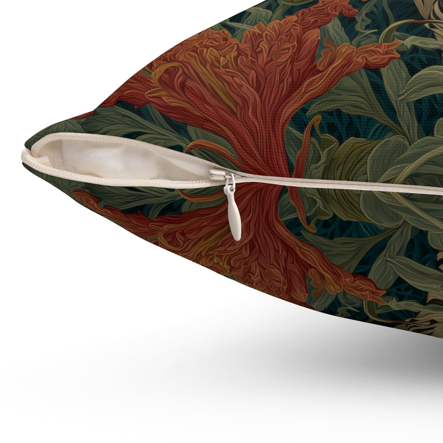 Zebra Botanical Decorative Pillow, William Morris Style Botanical Animal Cushion for Elegant Home Décor