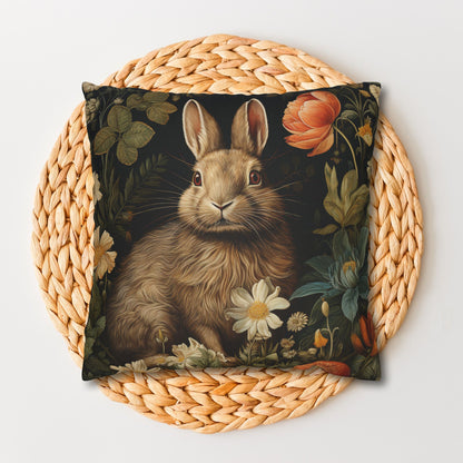 William Morris Inspired Floral Bunny Rabbit Pillowcase