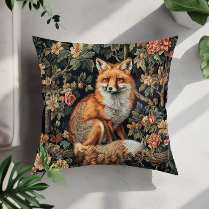 Forest Fox William Morris Inspired | Fox Ancient Decorative Pillow