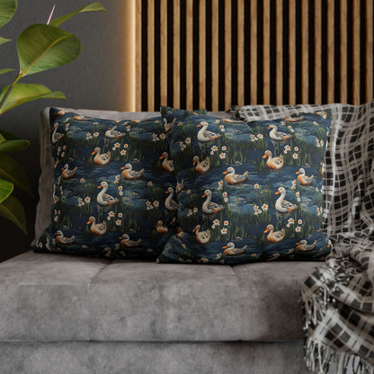 Woodland Duck Embroidery Pattern Pillowcase