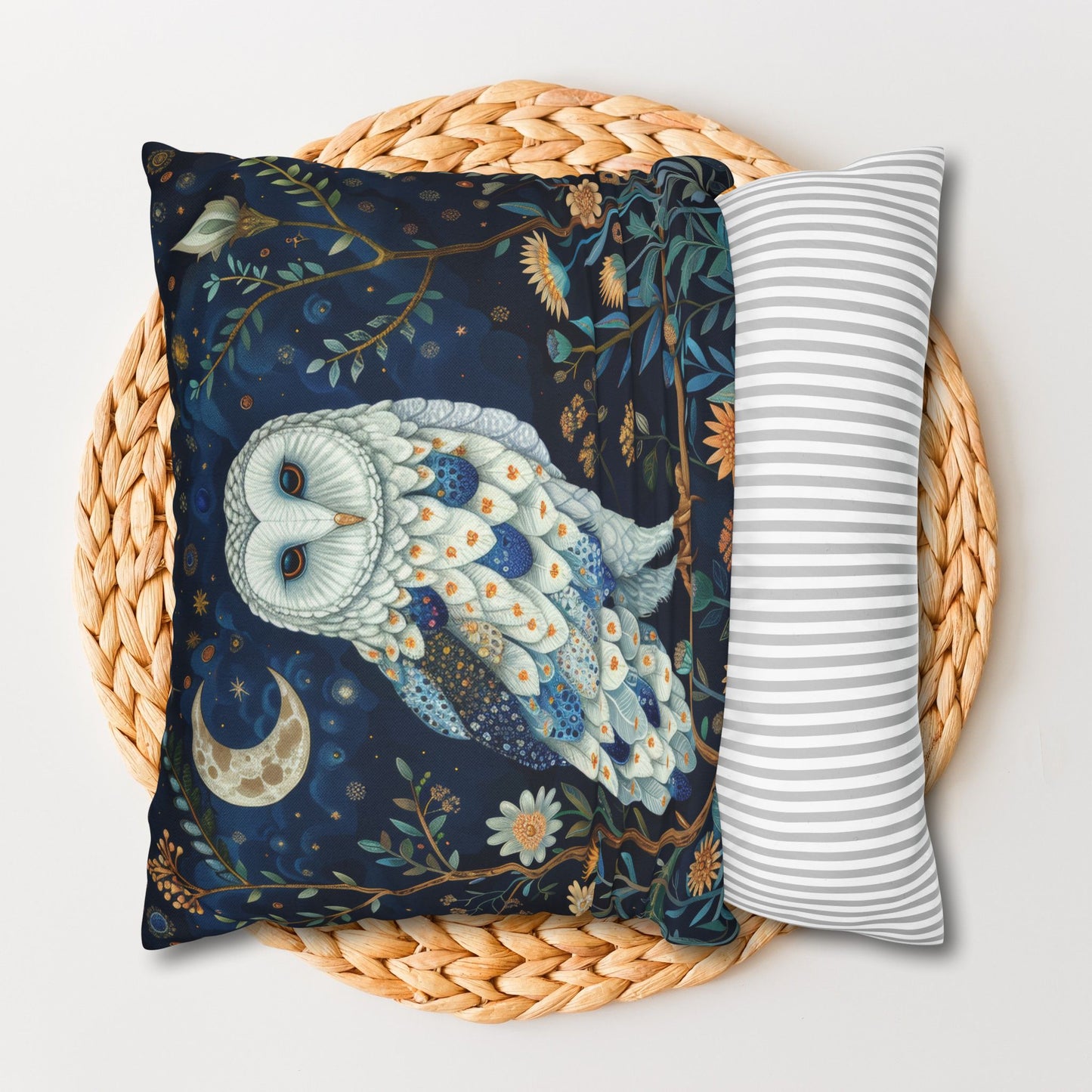 William Morris Inspired Night Owl Pillowcase