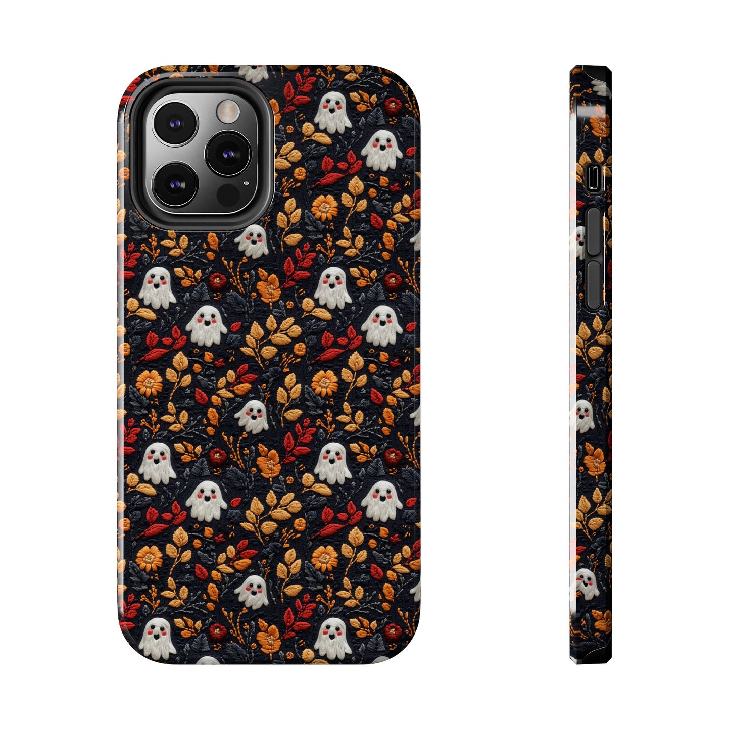 Cute Ghost Fall Leaves Halloween iPhone Tough Case Gift