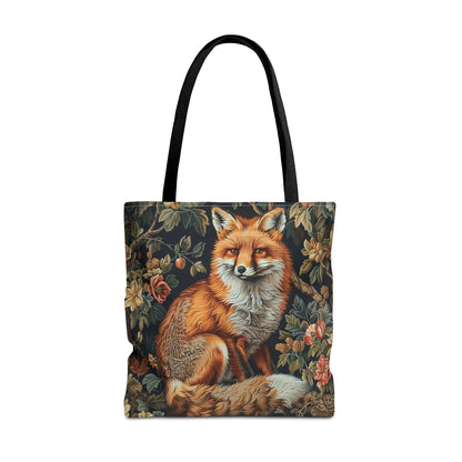 Forest Fox Tote Bag | William Morris Inspired | Hedgehog Floral Tote Bag, Eco-Friendly Carryalllogo