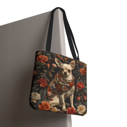 William Morris Inspired Chihuahua Tote Bag, Eco-Friendly Carryall