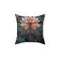 Art Deco Dragonfly Throw Pillow: William Morris Water Lily Design