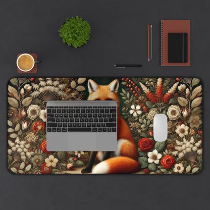 Rustic Fox Desk Mat - Nature-Inspired Office Accessory for Home and Work
