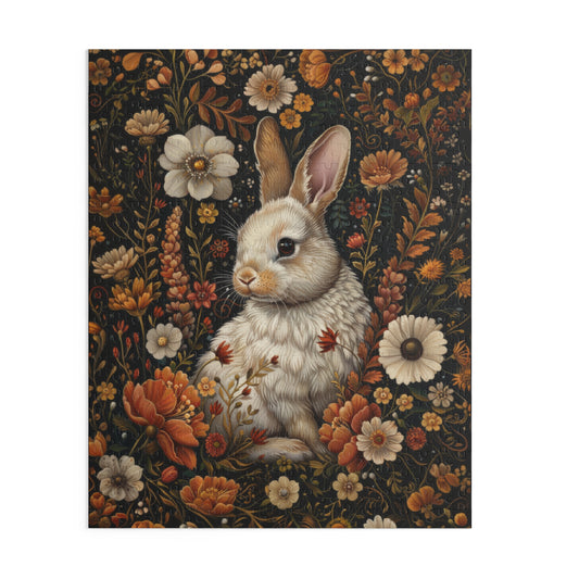 Fall Autumn Rabbit | William Morris Inspired Cottagecore Puzzle Box (120, 252, 500-piece) Family Jigsaw Puzzle, Puzzle Box Gift