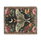 Luna Moth & Crescent Moon Woven Blanket, Floral Boho Tapestry Throw looks, Celestial Nature-Inspired Home Decor