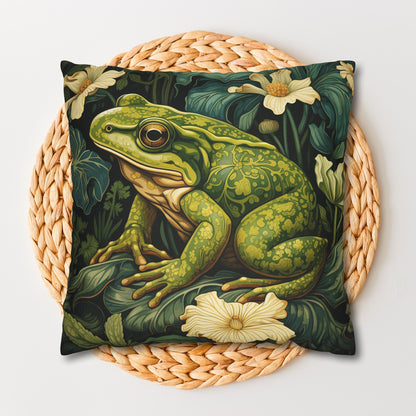 William Morris Inspired Forest Frog Pillowcase