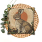 Retro Botanical Rabbit Pillowcase , Rustic Rabbit Sunburst Throw Pillow Cover