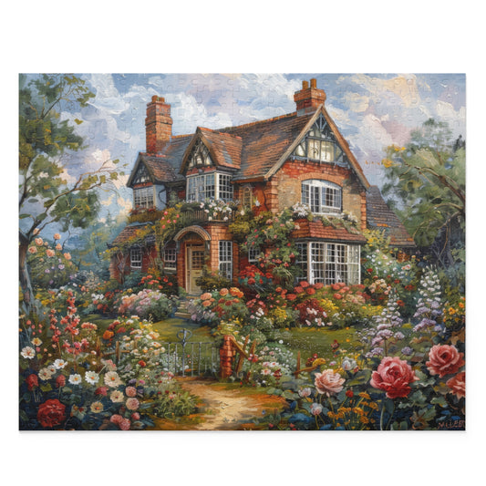 An Old Victorian English Home in The Style William Morris Jigsaw Puzzle (120, 252, 500-Piece) Gift-Ready Box, Adult Jigsaw Puzzle